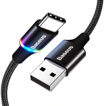 Baseus Halo Data | Podświetlany kabel USB - Type-C Quick Charge 2A 300cm EOL