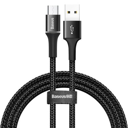 Baseus Halo Data | Podświetlany nylonowy kabel USB - Micro USB Fast Charge 3A 1m EOL
