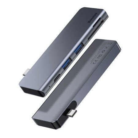 Baseus Harmonica | Adapter HUB rozdzielacz Type-C do  2x USB 3.0 + Type-C PD + MicroSD / SD do MacBook EOL