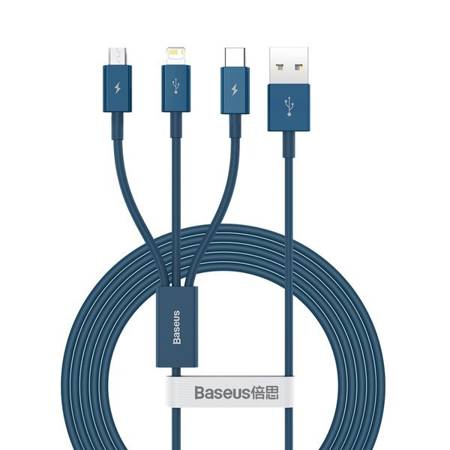 Baseus Superior | Kabel 3w1 USB - USB-C Micro Lightning 3,5A 